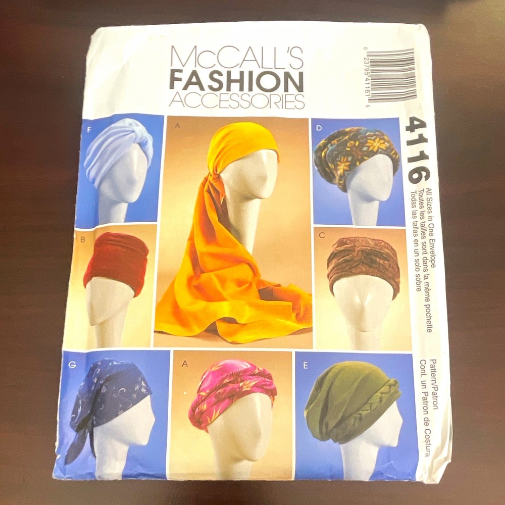 McCall's 4116 Sewing Pattern Turban Headwrap Hat Uncut All Sizes S-M-L 2003